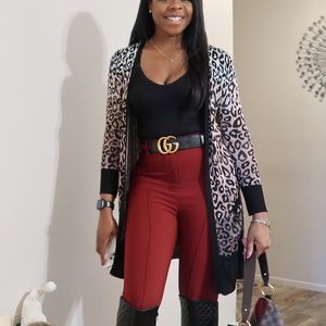 Leopard Print Ombre Cardigan